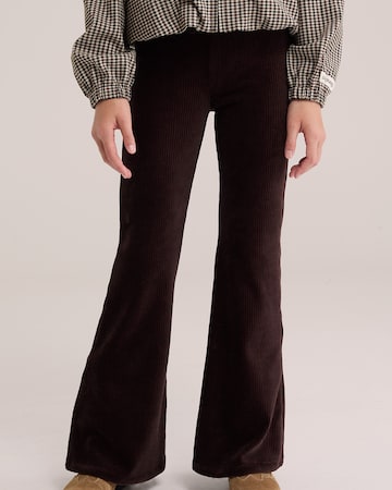 WE Fashion Flared Broek in Bruin: voorkant