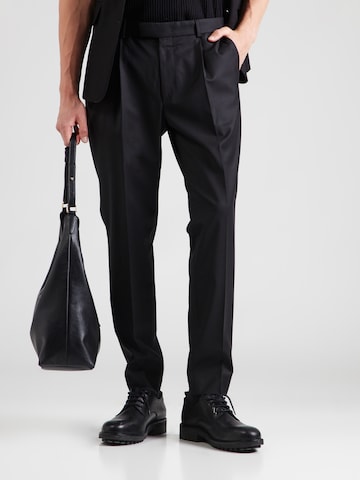 JOOP! Regular Pleat-Front Pants 'Bennet' in Black: front