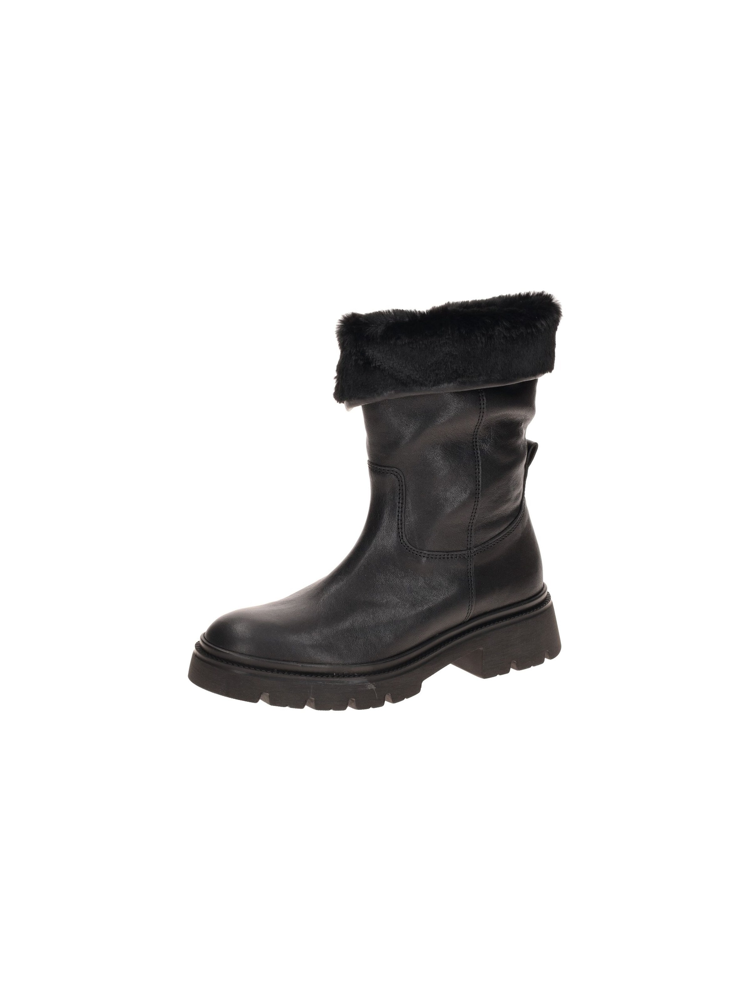 GABOR Boots 'Gabor Stiefel schwarz Fellkragen gekrempelt 8021.04.001' in Black: front