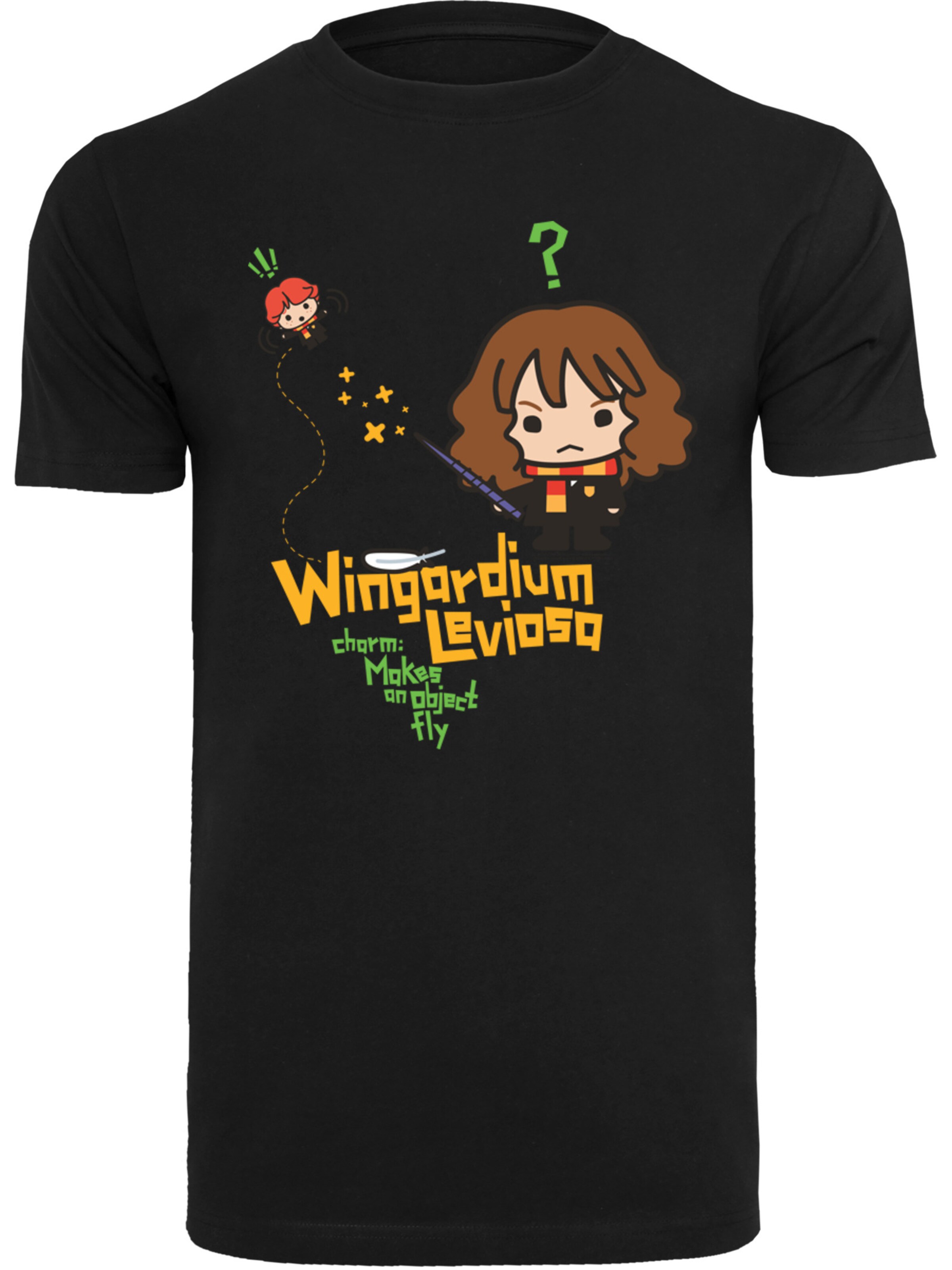 T-Shirt 'Harry Potter Hermione Granger Wingardium Leviosa Junior' F4NT4STIC en noir : devant