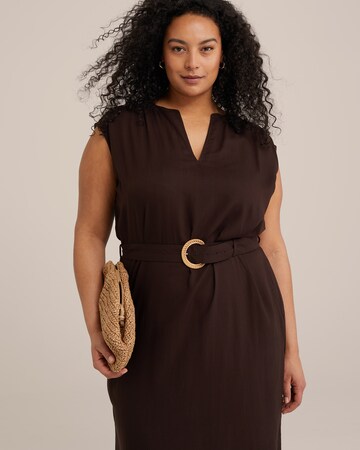 WE Fashion Etuikleid in Braun