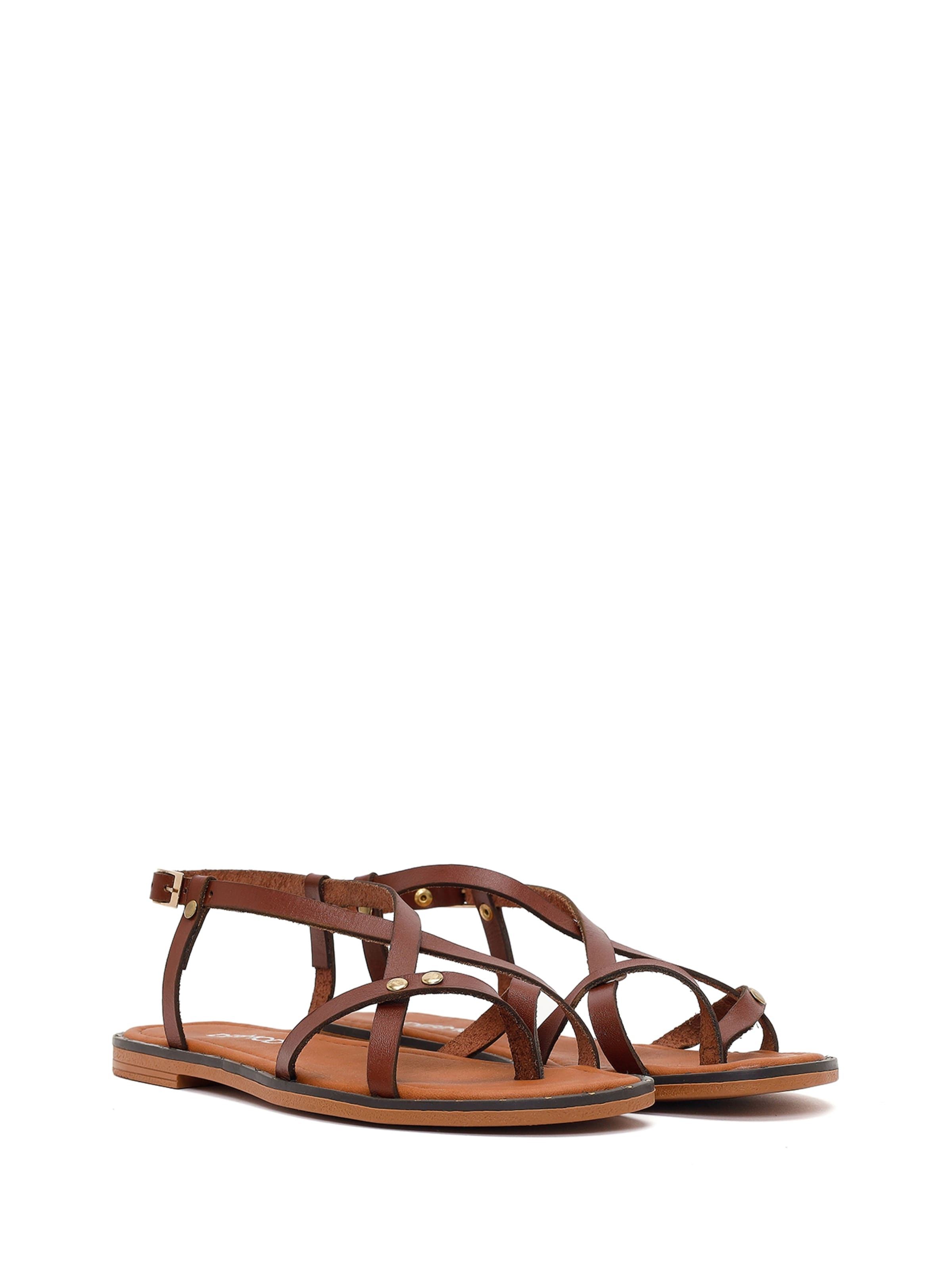 Derimod T-bar sandals in Brown