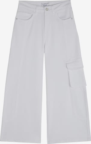 Scalpers Wide Leg Cargofarkut värissä valkoinen: etupuoli