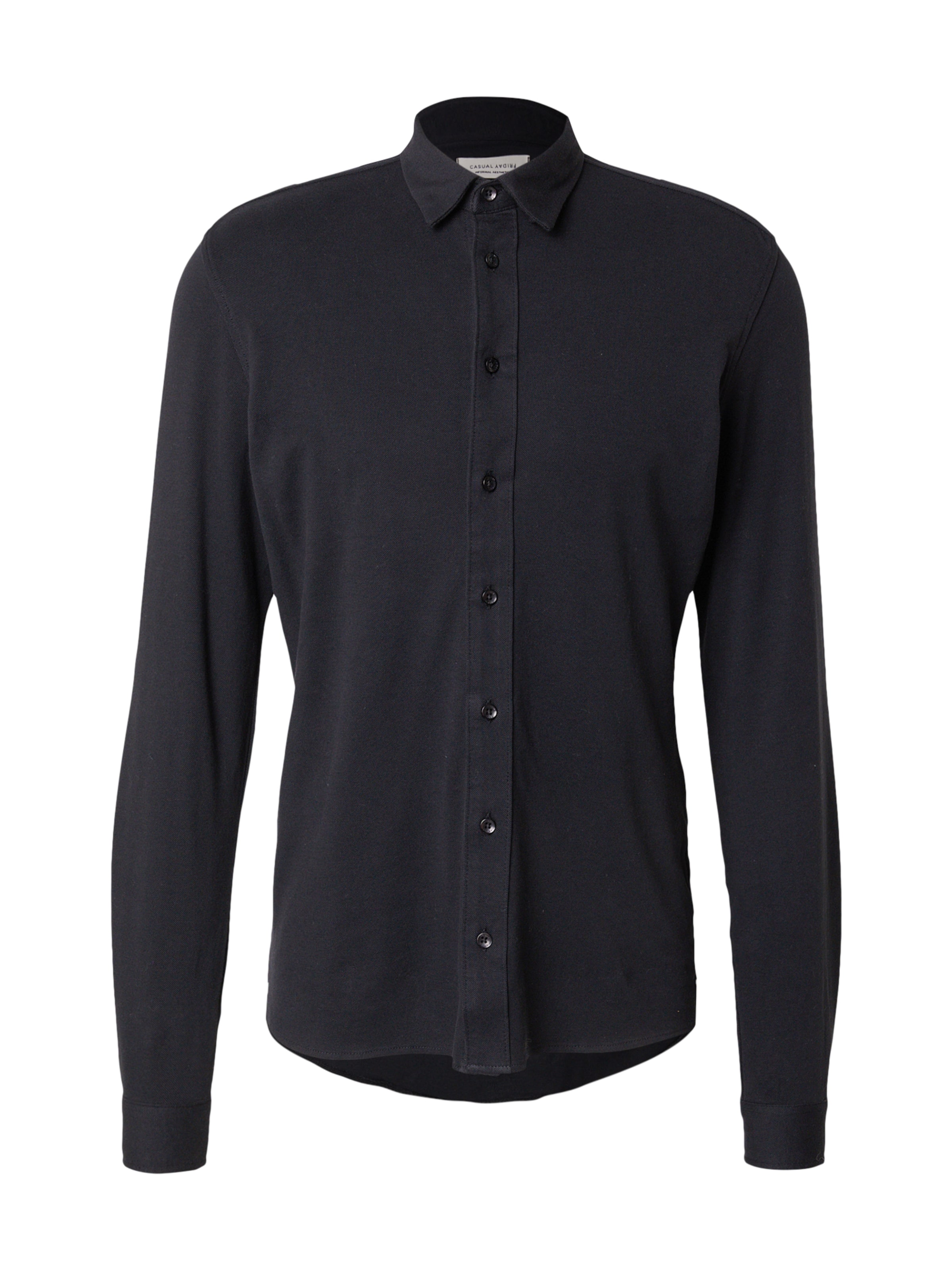 Casual Friday Slim fit Button Up Shirt 'CF Arthur' in Black: front
