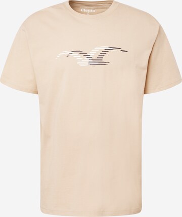 T-Shirt Cleptomanicx en beige : devant