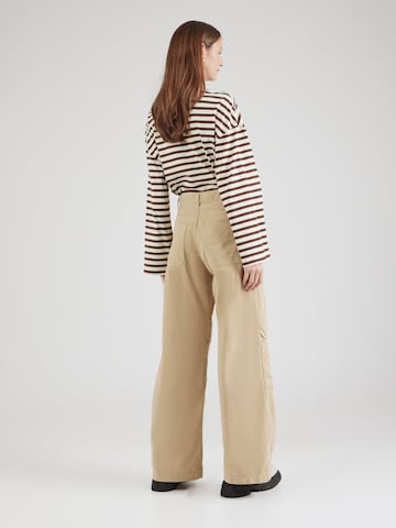 HUGO Wide Leg Hose 'Hunder' in Beige