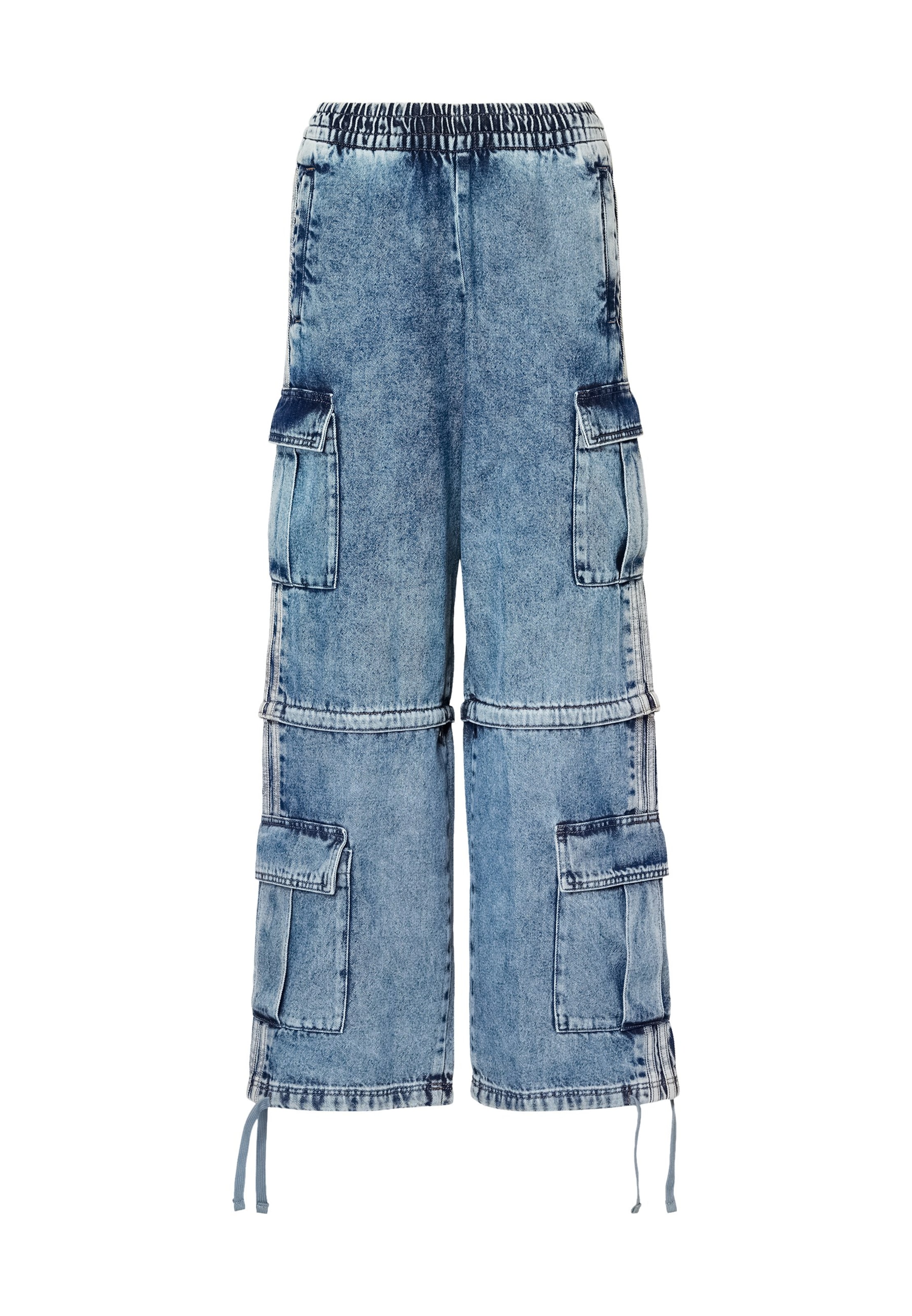 ADIDAS ORIGINALS - Loosefit Calças de ganga cargo em azul: frente
