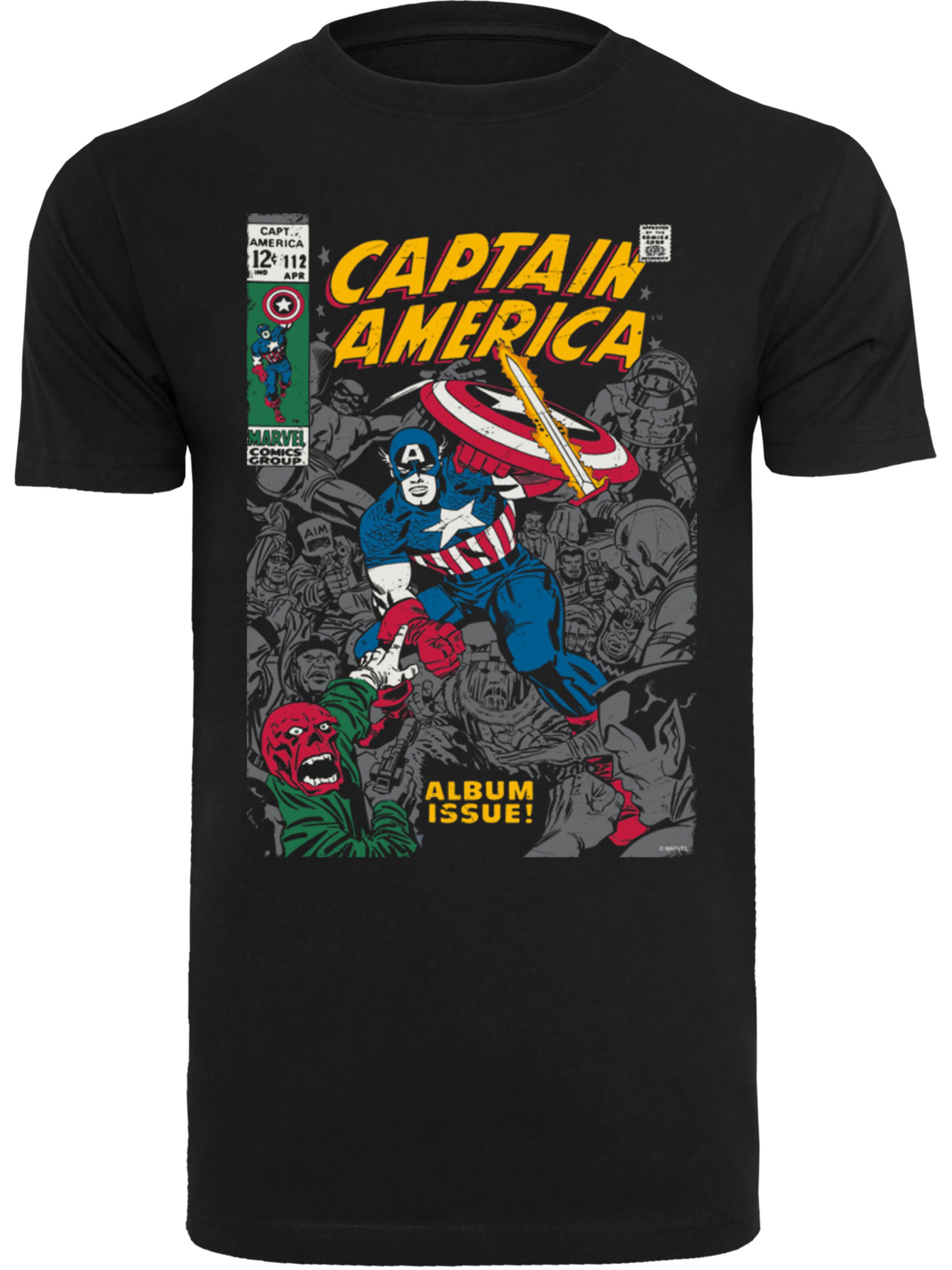 F4NT4STIC Shirt 'Marvel Captain America Album Issue Cover' in Black: front