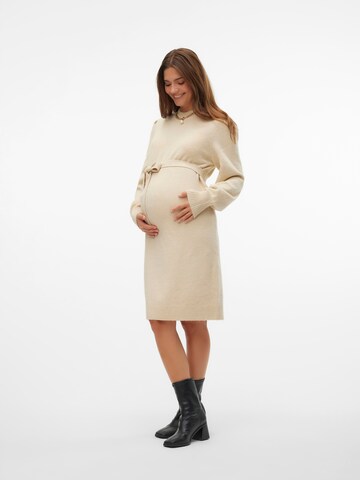 MAMALICIOUS Strikkjole 'MLRaquel' i beige