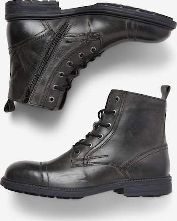 JACK & JONES Lace-Up Boots 'Howard' in Grey