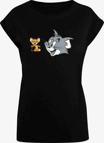 ABSOLUTE CULT Shirt 'Tom And Jerry - Simple Heads' in Black: front