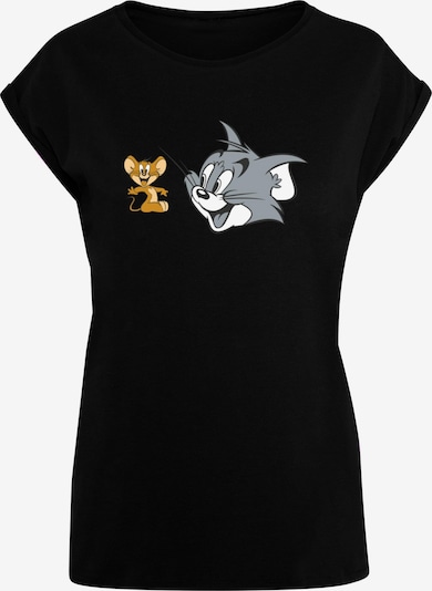 ABSOLUTE CULT T-shirt 'Tom And Jerry - Simple Heads' en pueblo / gris / noir / blanc, Vue avec produit