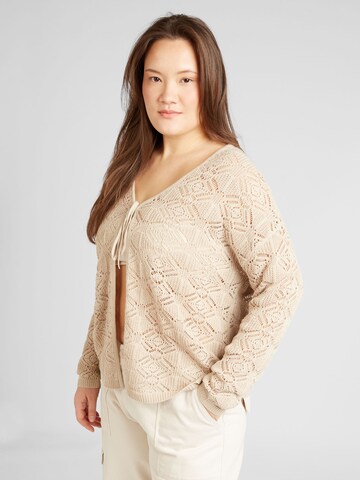 ONLY Carmakoma Knit Cardigan 'DANA' in Beige: front