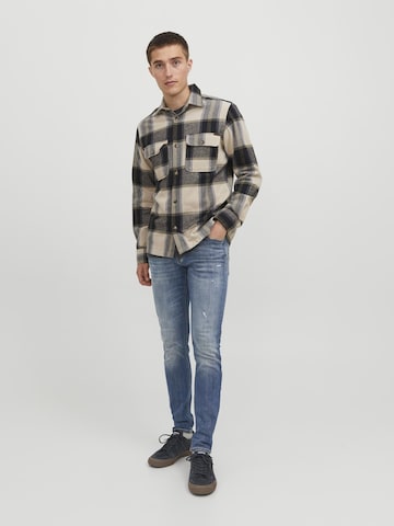 JACK & JONES Skinny Kavbojke 'Liam' | modra barva