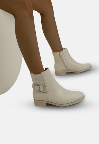 Elara Chelsea Boots i beige: forside
