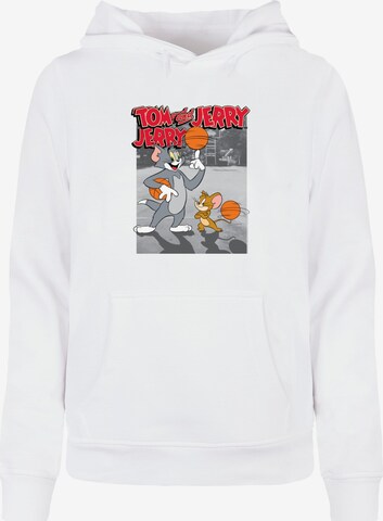 ABSOLUTE CULT Sweatshirt 'Tom and Jerry - Basketball Buddies' in Wit: voorkant