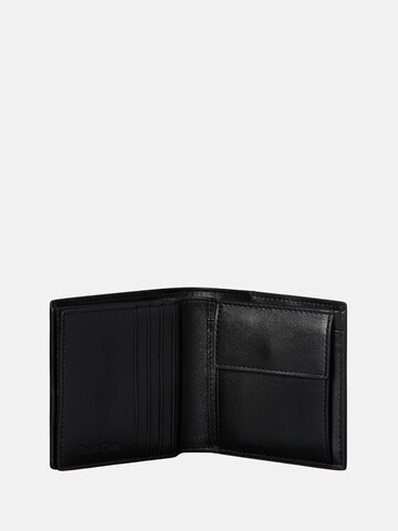 Calvin Klein Plånbok 'CALVIN KLEIN REFINED EMBLEM MIX SLIM TRIFOLD Portafoglio' i svart
