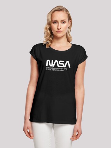 F4NT4STIC Shirt 'NASA Aeronautics And Space' in Zwart: voorkant