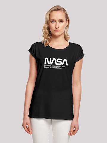 F4NT4STIC Shirt 'NASA Aeronautics And Space' in Black: front