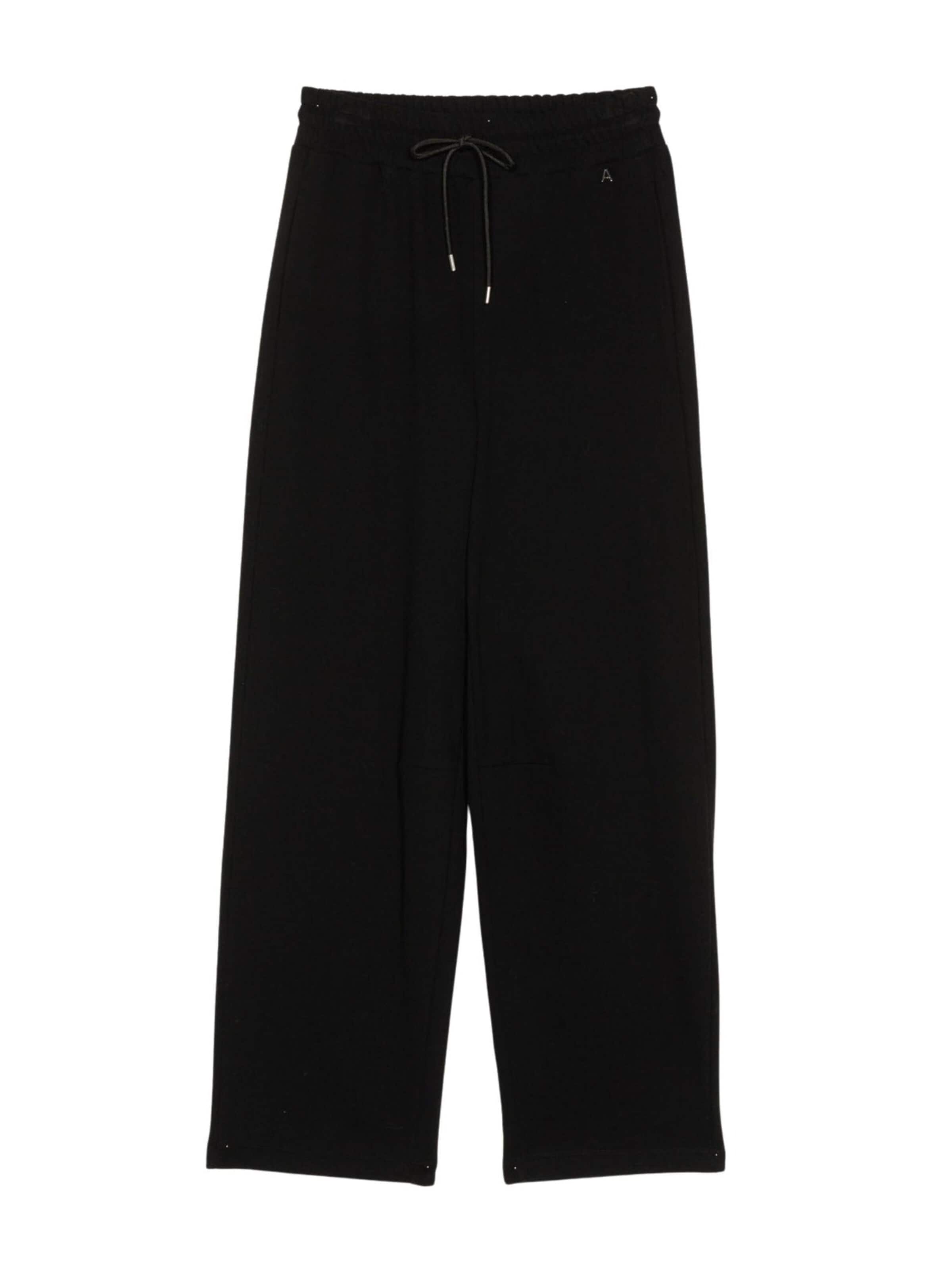 Twinset Baggy Byxa 'Wide-leg sweatshirt trousers' i svart: framsida
