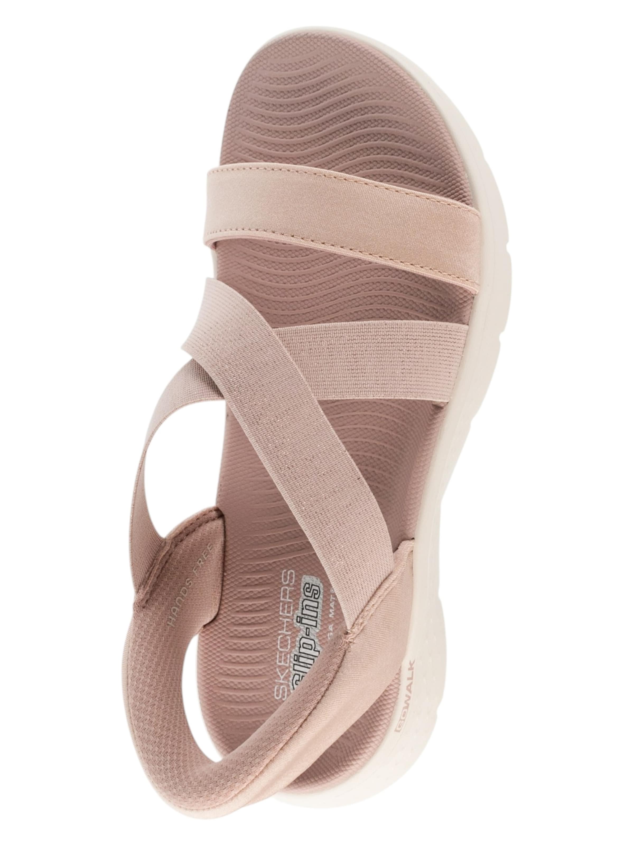 SKECHERS Sandale 'Skechers Slip-Ins: Go Walk Flex Sandal - Glimmer Up' in Pink