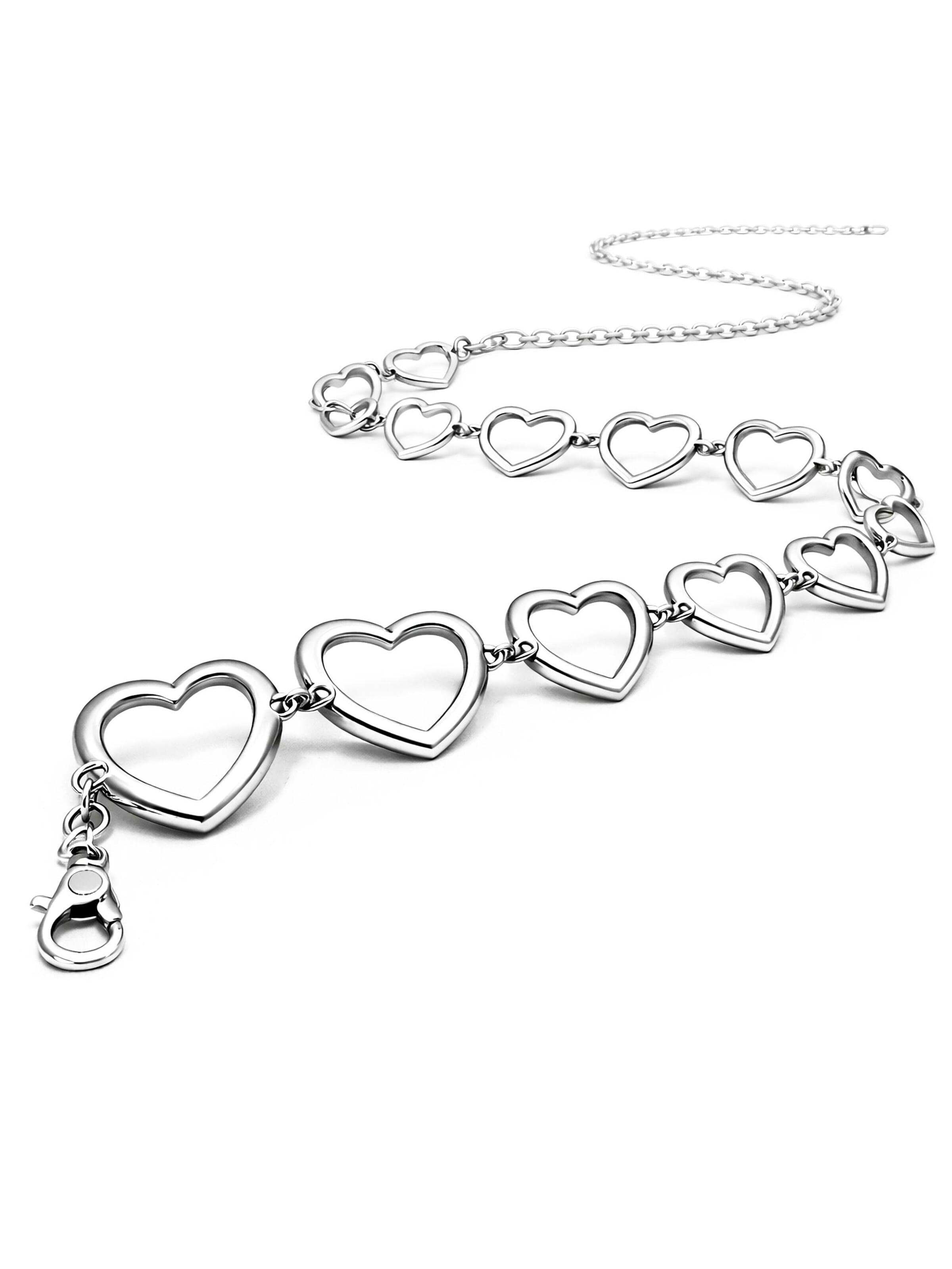 COLLEZIONE ALESSANDRO Gürtel 'Love'‌‌‌‌‌‌‌‌ in Silber: Vorderseite