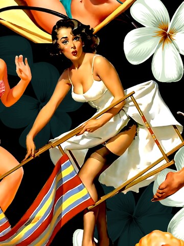 Hawaiihemdshop.de Regular fit Overhemd 'Flower Girls' in Zwart