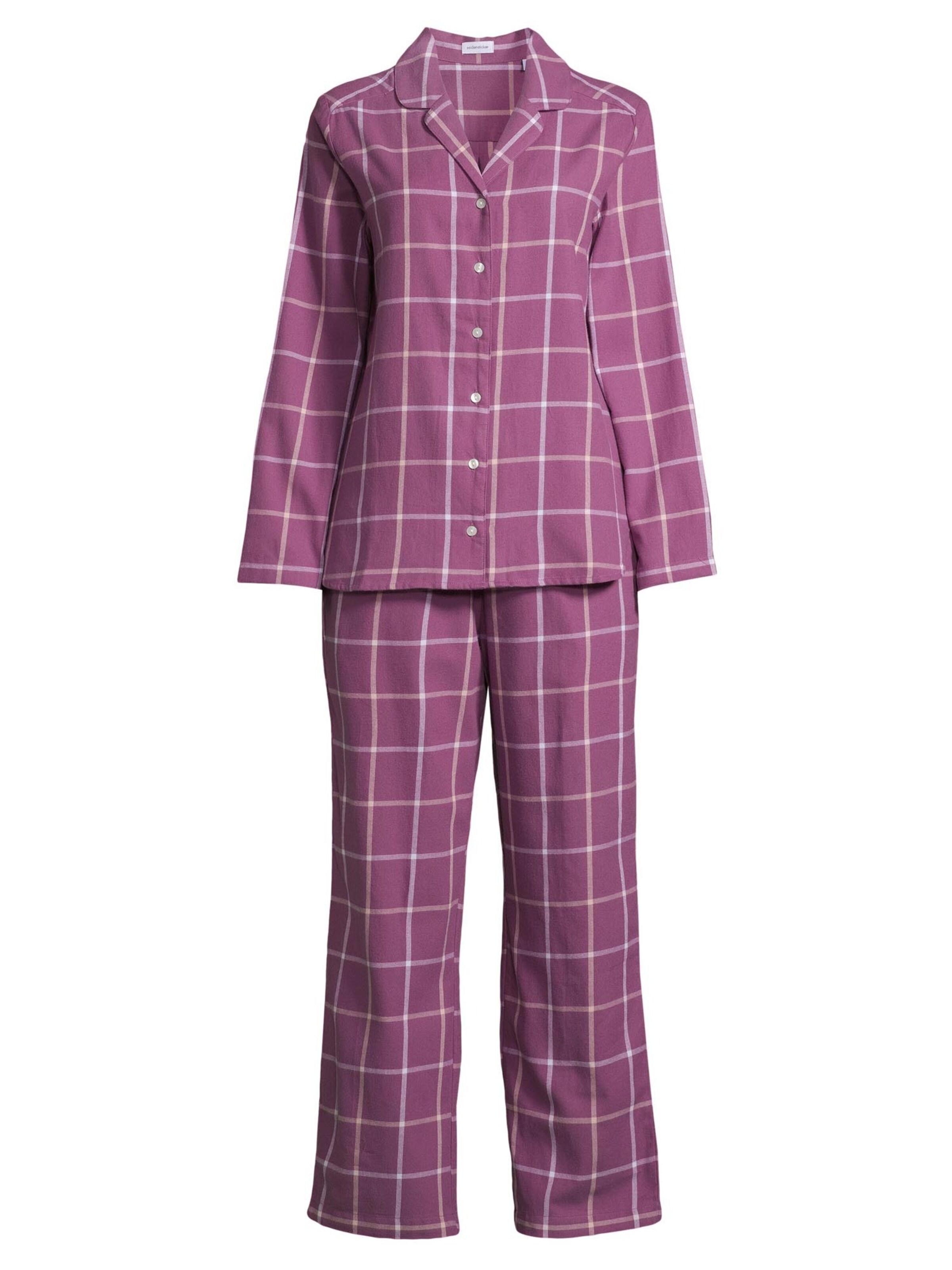 SEIDENSTICKER Pajama 'Classic Flanell' in Purple: front