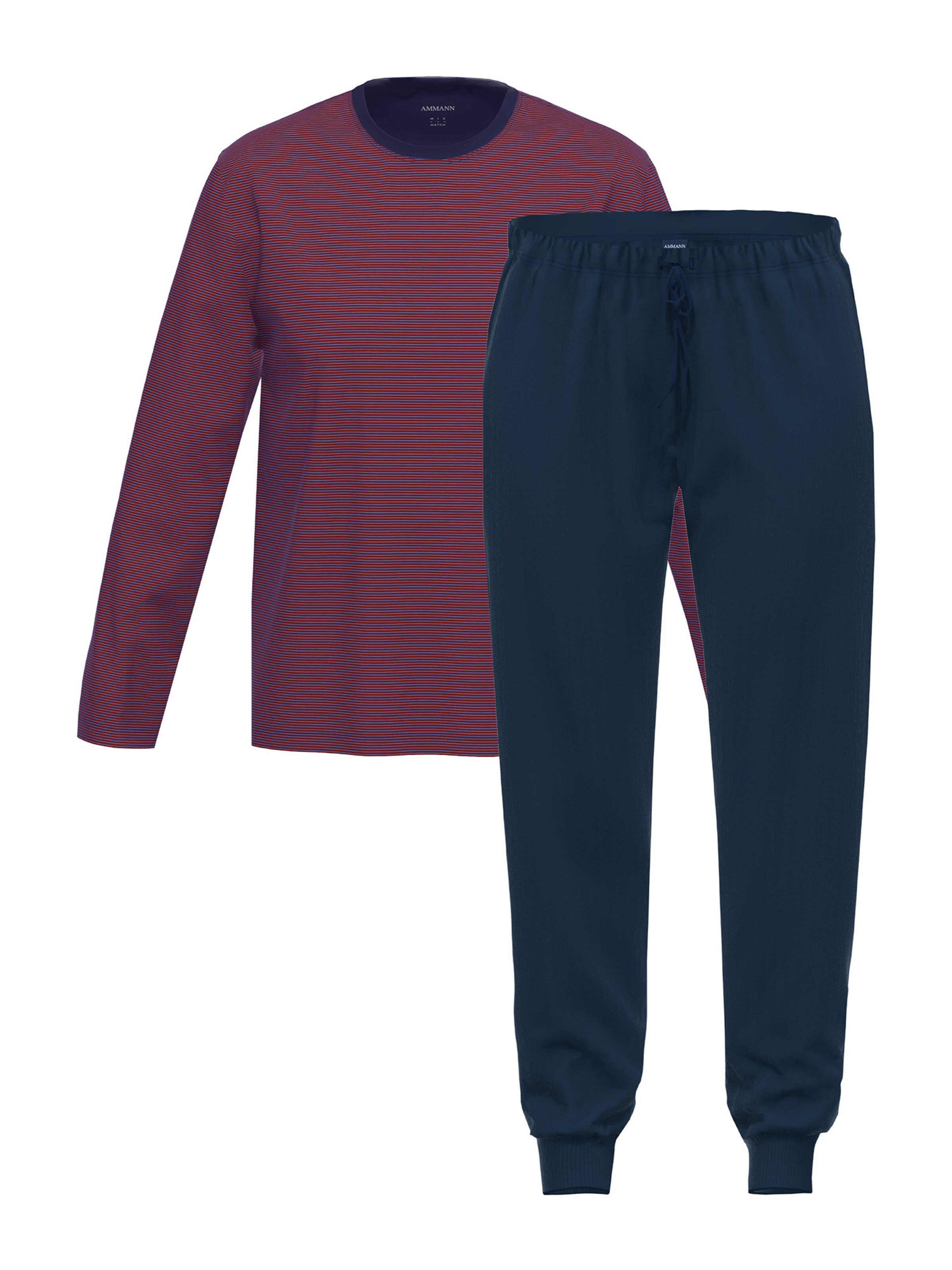 Ammann Long Pajamas 'Night & Home Cotton' in Mixed colors: front