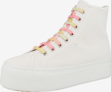 Baskets hautes '2708 Hi Top Shaded Lace' SUPERGA en blanc : devant