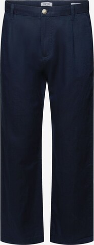 ESPRIT Loose fit Pleat-Front Pants in Blue: front