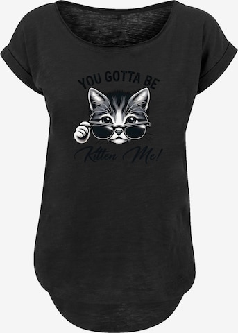 T-shirt 'Kätzchen You Gotta Be Kitten Me!' F4NT4STIC en noir : devant