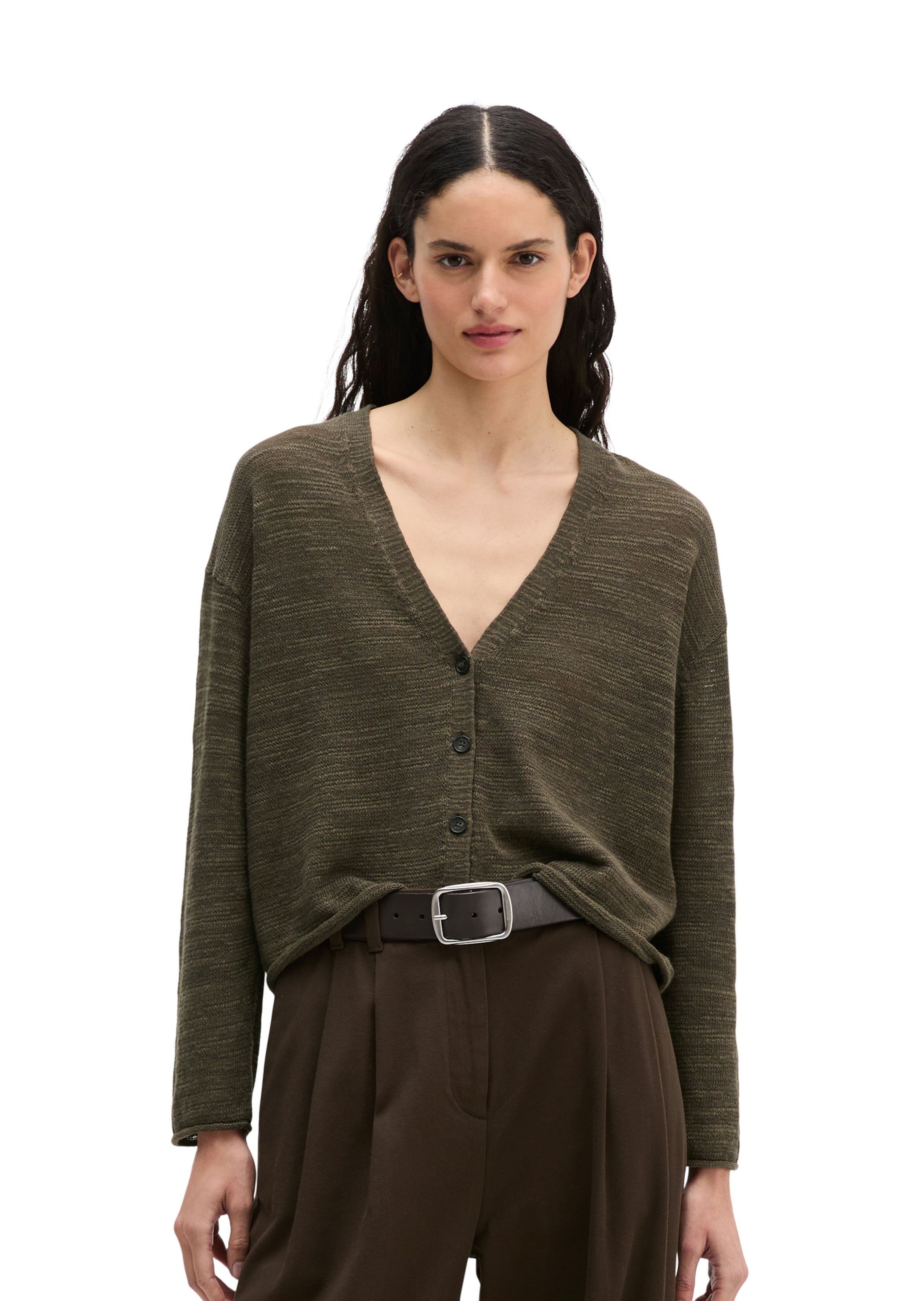 Cardigan Marc O'Polo en marron : devant