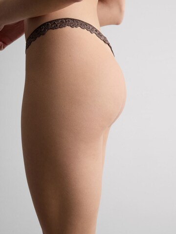 INTIMISSIMI Thong 'Pretty Flowers' in Brown