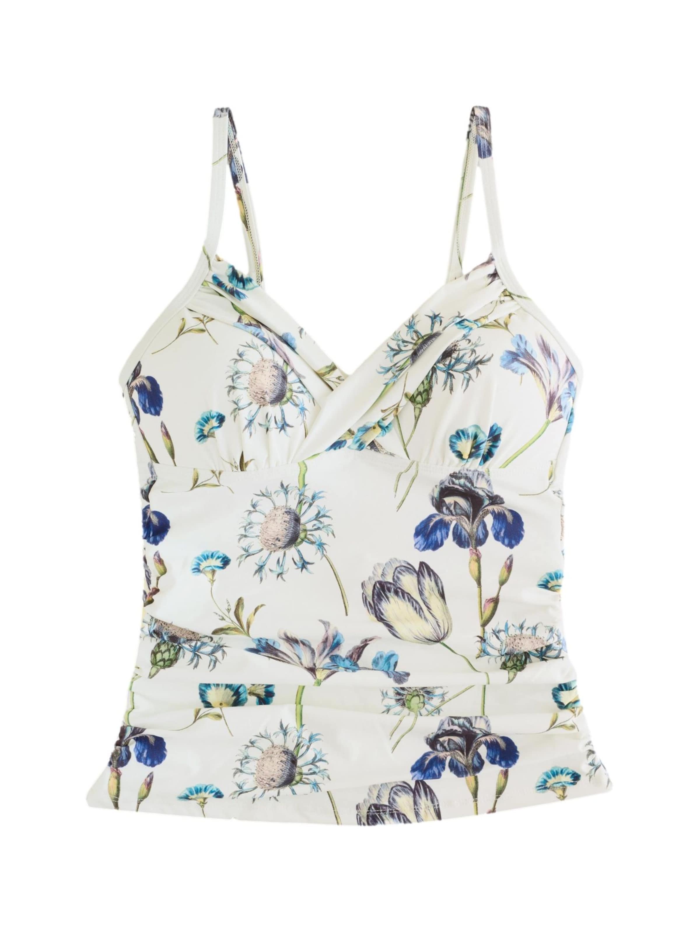 Next Бюстие Горнище на бански танкини в бяло: отпред