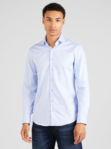 Coupe slim Chemise business Calvin Klein en bleu : devant