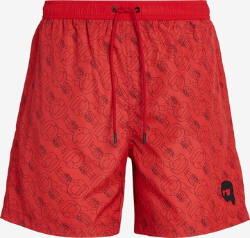 Karl Lagerfeld Zwemshorts 'Ikonik 2.0' in Rood: voorkant