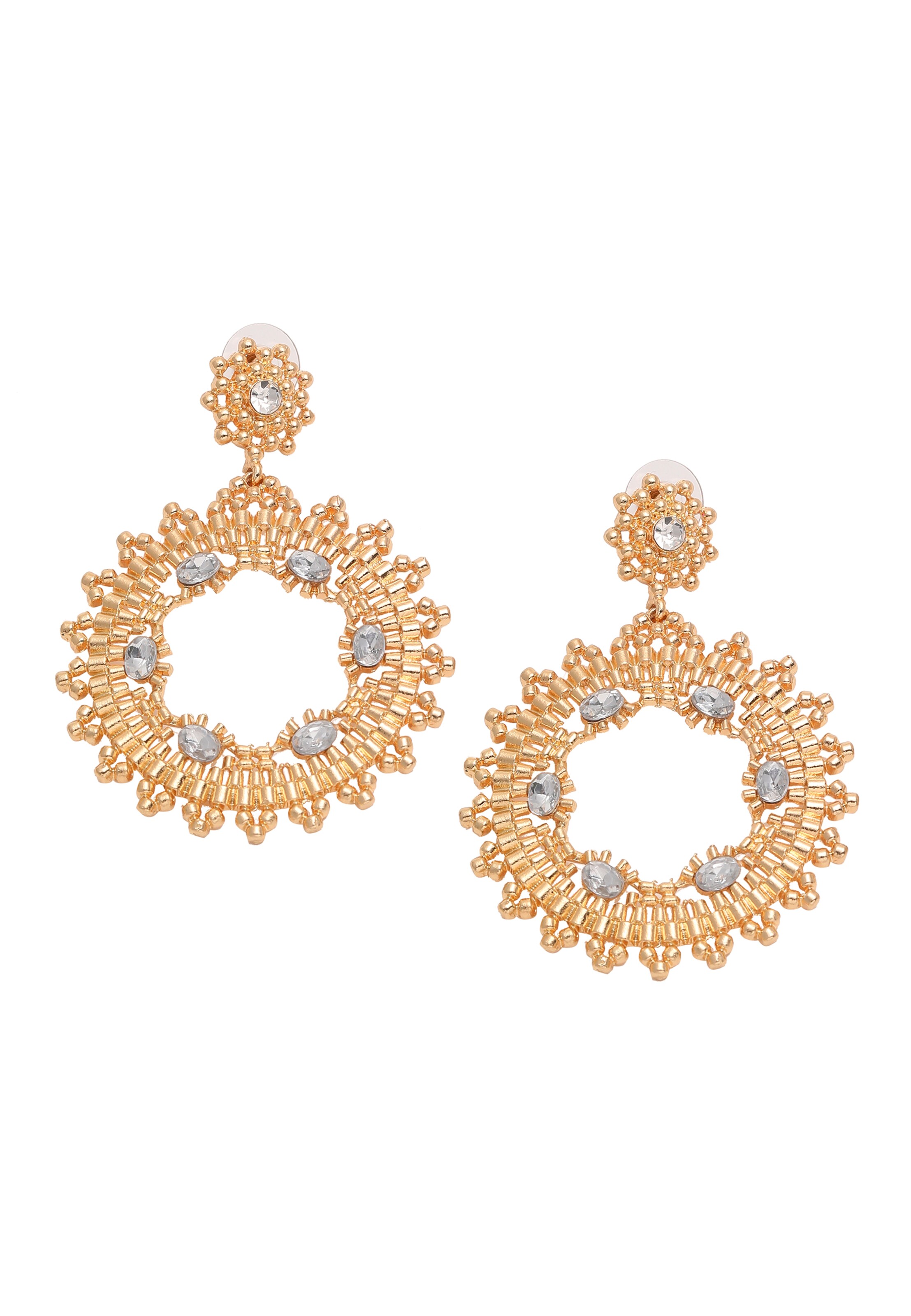 SOHI Boucles d'oreilles ' Cressida ' en or / transparent, Vue avec produit