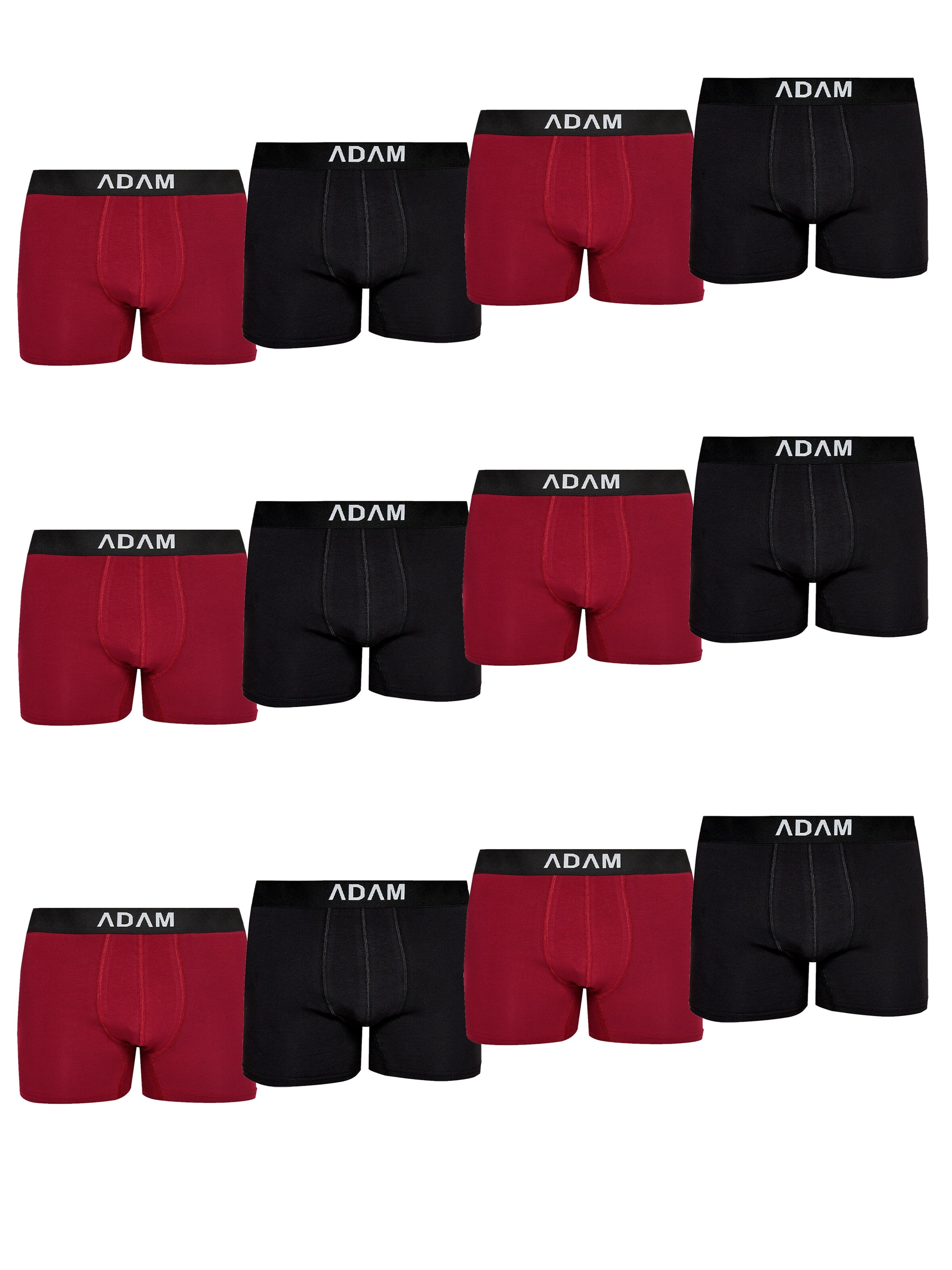 Adam Boxershorts '12er Pack'‌‌‌‌‌ in Rot: Vorderseite