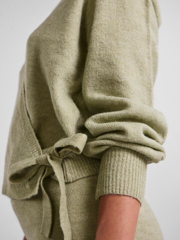 PIECES Knit Cardigan 'CELIC' in Green