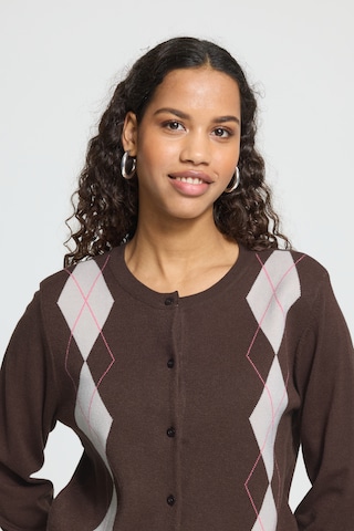 ICHI Knit cardigan in Brown