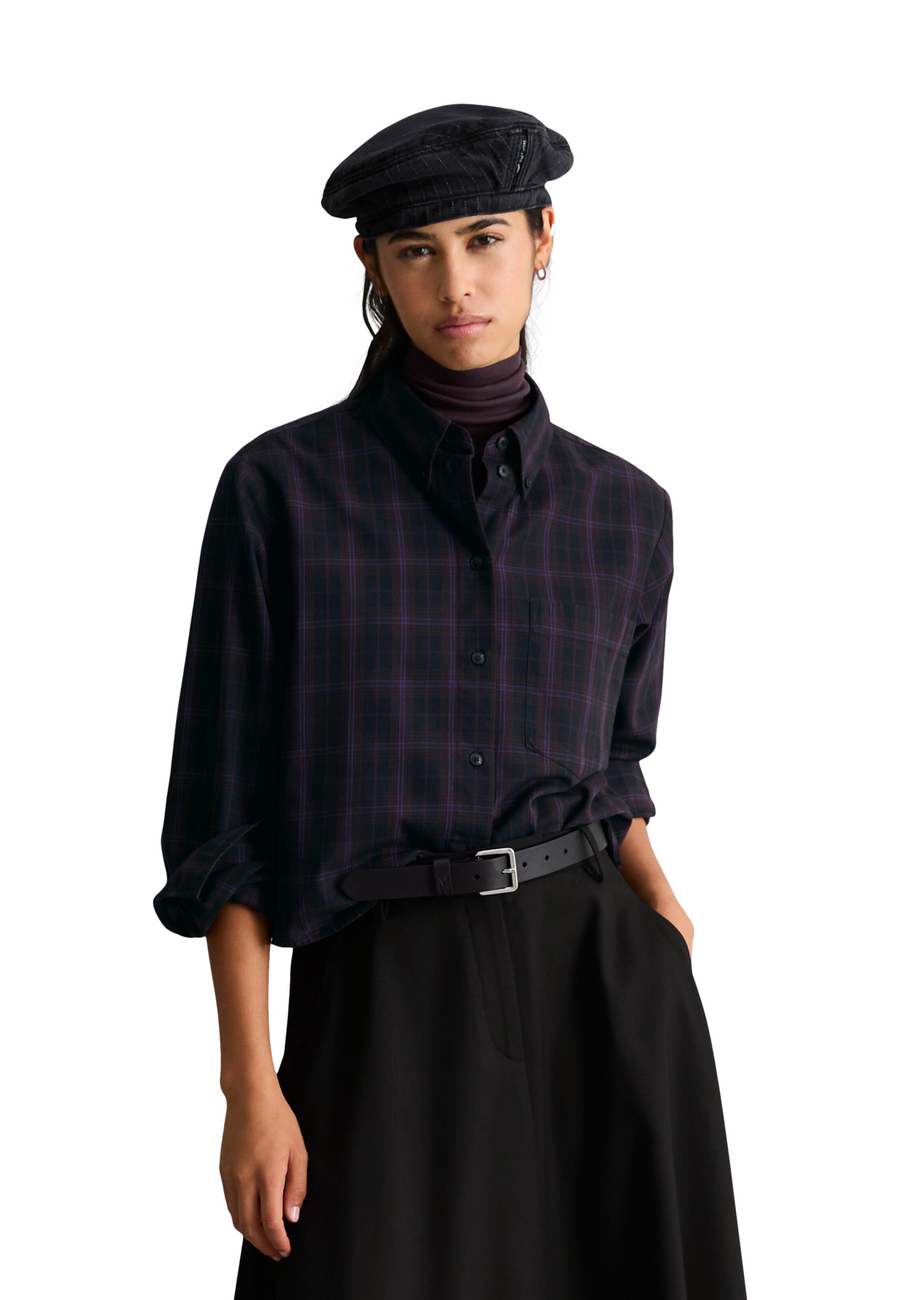 Marc O'Polo DENIM Blouse in Zwart: voorkant