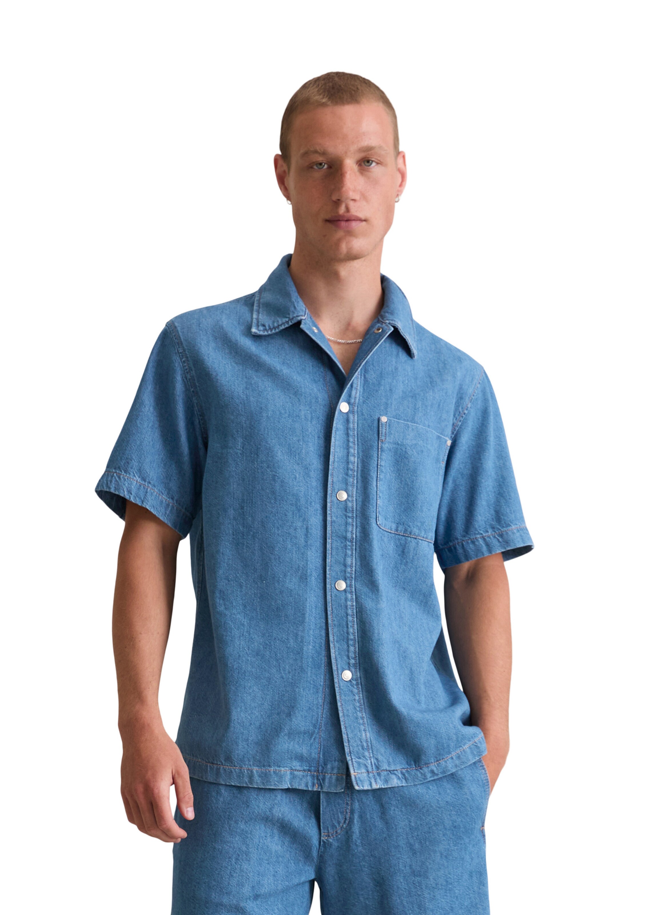 Marc O'Polo DENIM Regular Fit Hemd in Blau: Vorderseite