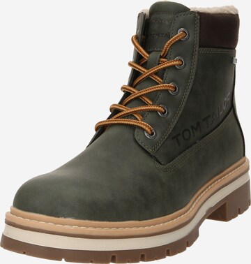 TOM TAILOR Lace-Up Boots in Green: front