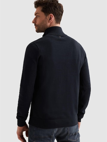 PME Legend Tröja 'Pullover in cotton/modal with half-zip' i blå