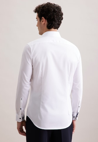 SEIDENSTICKER Slim fit Zakelijk overhemd 'Schwarze Rose' in Wit