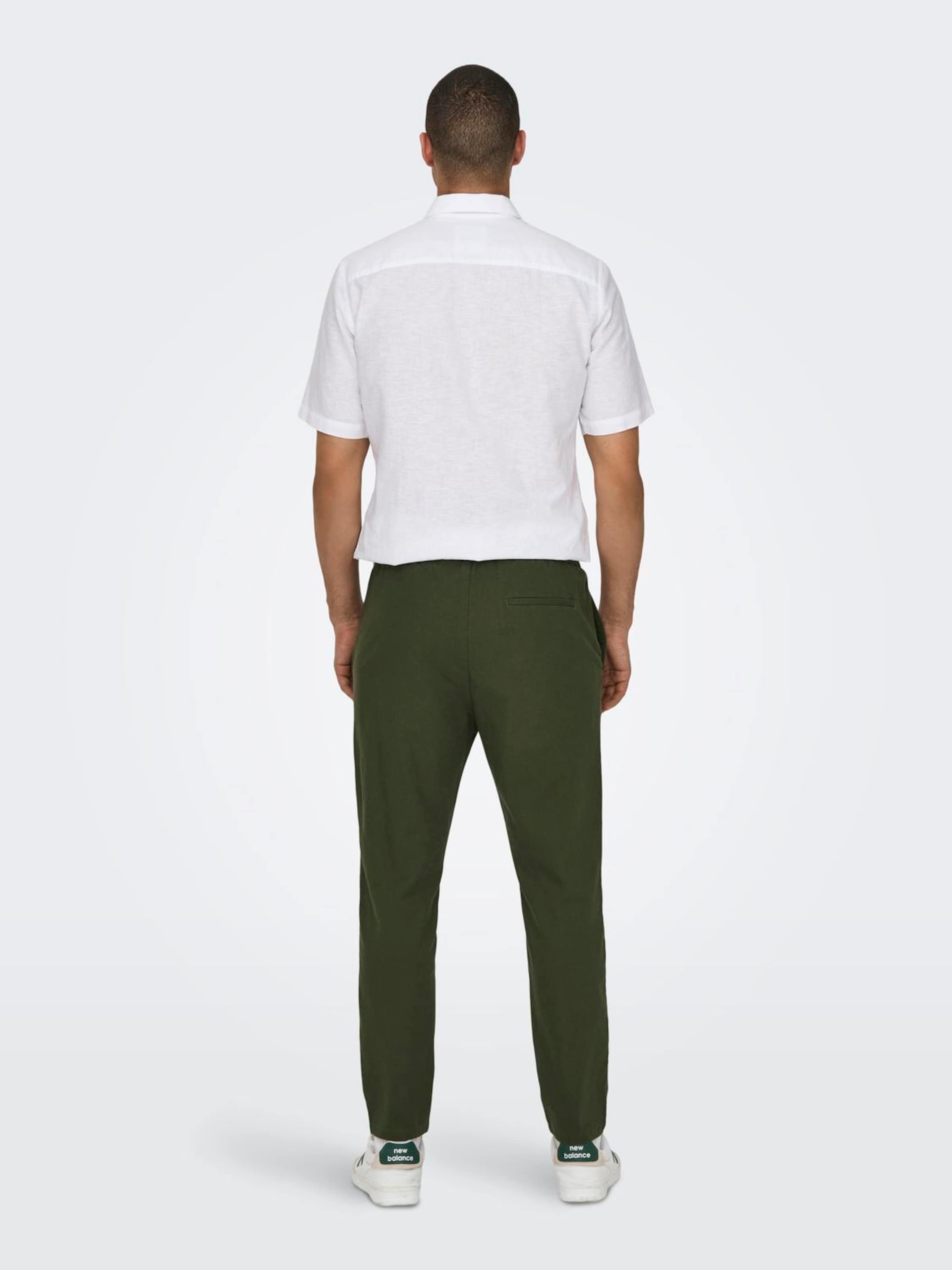 Only & Sons Tapered Pants 'ONSLinus' in Olive | ABOUT YOU