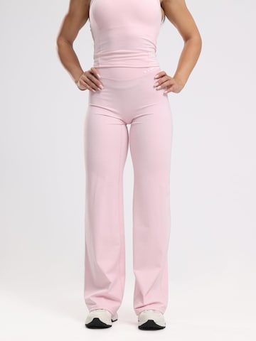 neverover Flared Leggings 'Everyday Wide Leg Leggings' in Pink: front