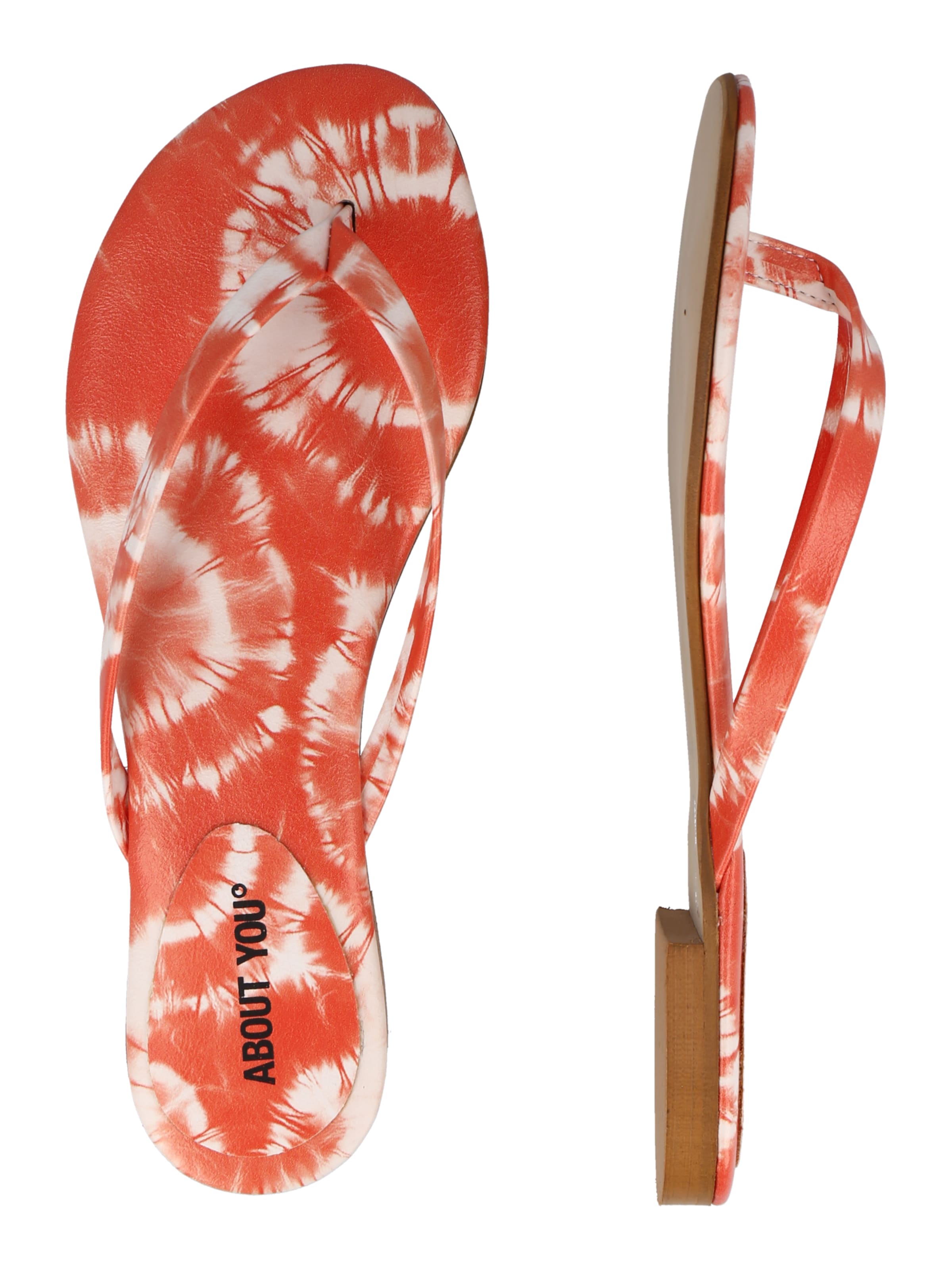 oranžs ABOUT YOU Iešļūcenes ar pirkstu atdalītāju 'Lucia'