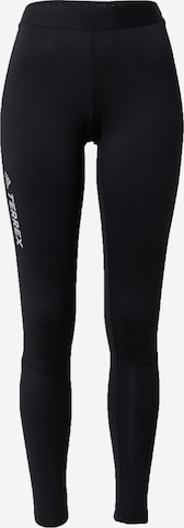 ADIDAS TERREX - Skinny Calças de desporto em preto: frente